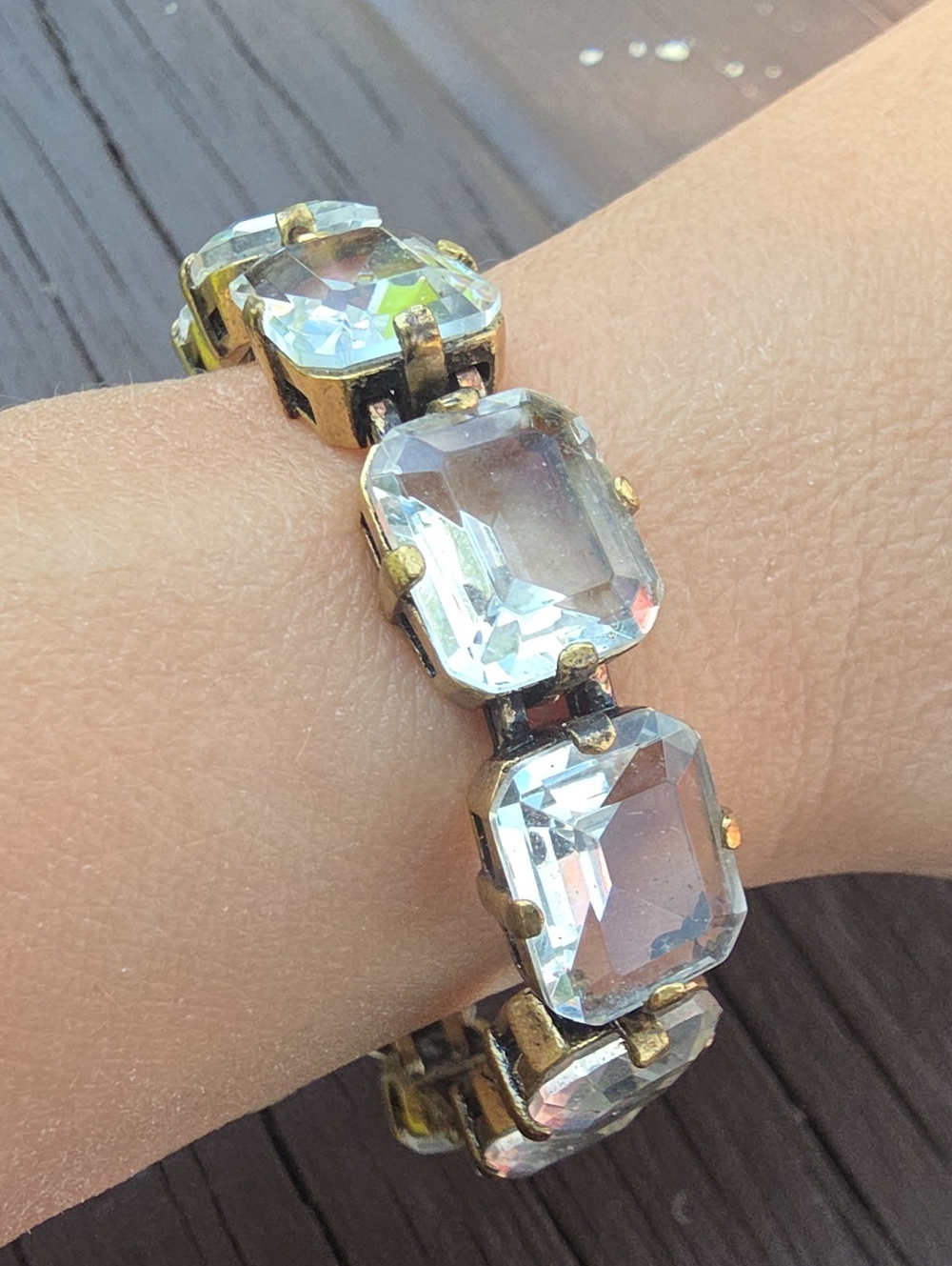 Clear Crystal Link Bracelet - Women's Jewelry